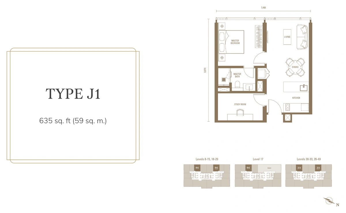 【2029年完成予定】PAVILION DAMANSARA HEIGHTS Royal Suites (パビリオンダマンサラハイツ ロイヤル・スイート) J1 間取り図 / Floor plan