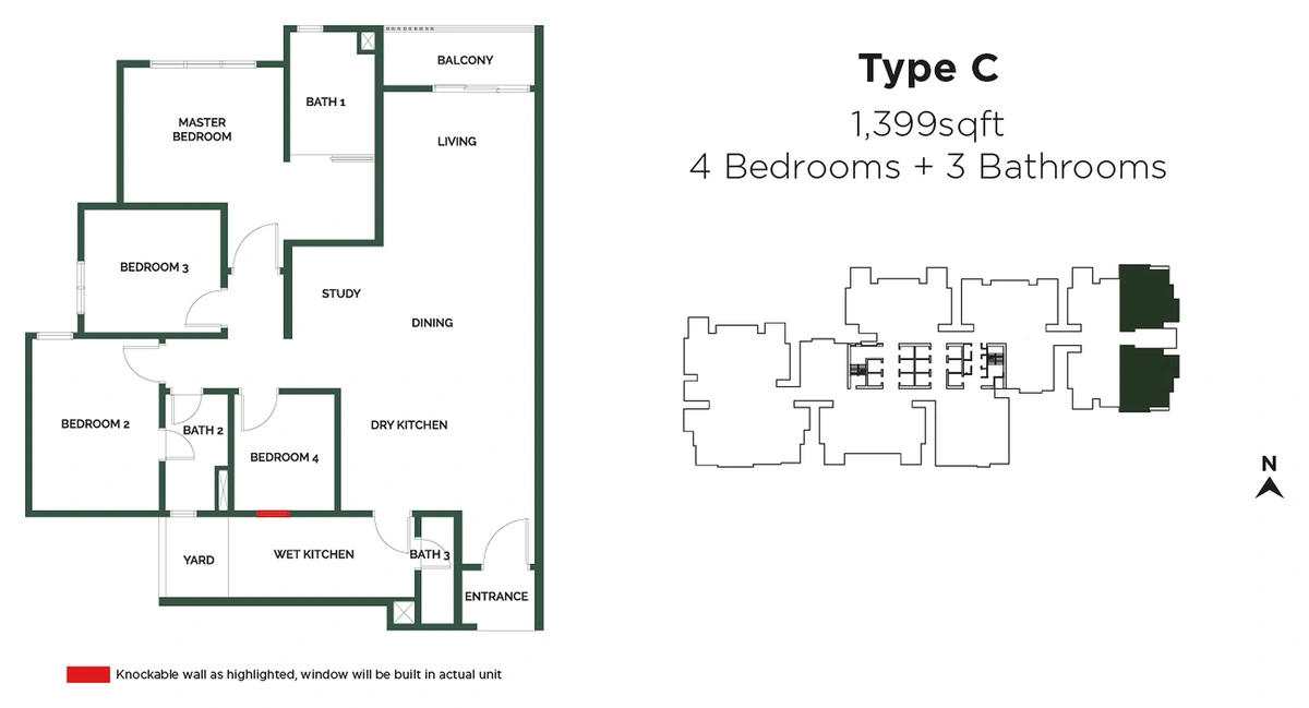 The Goodwood Residence (ザ・グッドウッド・レジデンス) TYPE C 間取り図 / Floor plan