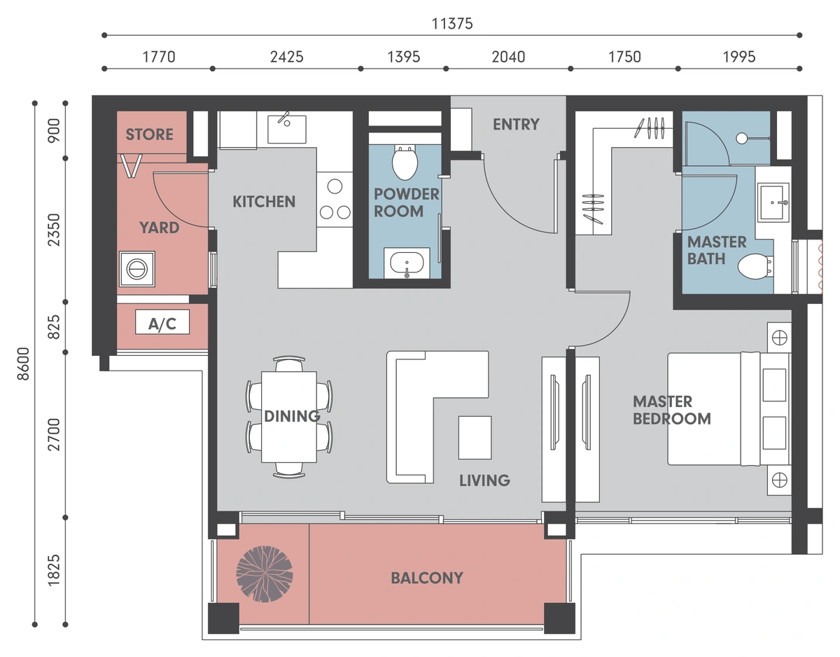 Park Regent @ Desa Parkcity（パークリージェント @ デサパークシティ） A1 間取り図 / Floor plan