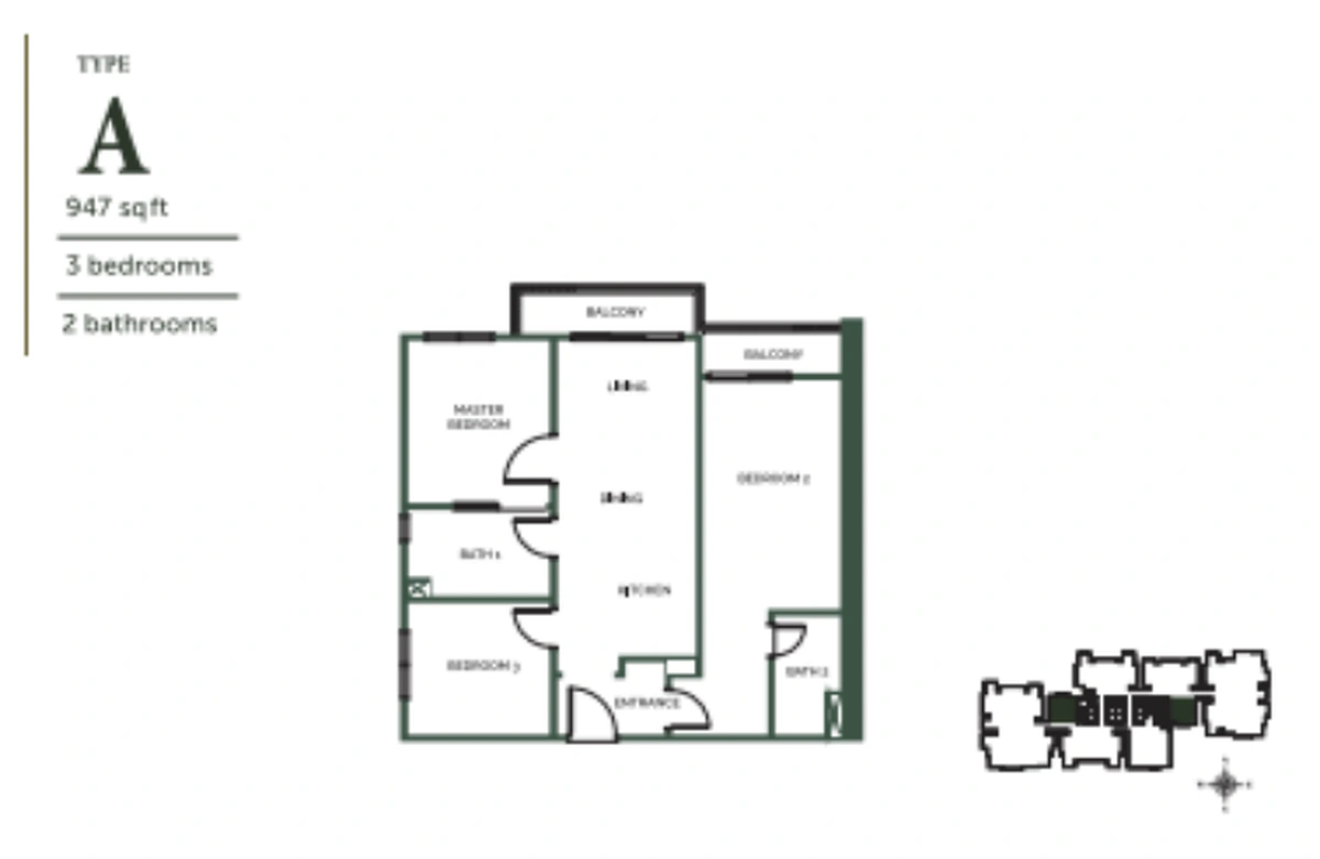 The Goodwood Residence (ザ・グッドウッド・レジデンス) TYPE A 間取り図 / Floor plan