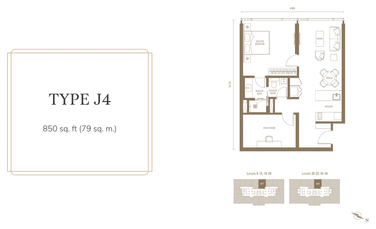 【2029年完成予定】PAVILION DAMANSARA HEIGHTS Royal Suites (パビリオンダマンサラハイツ ロイヤル・スイート) J4 間取り図 / Floor plan