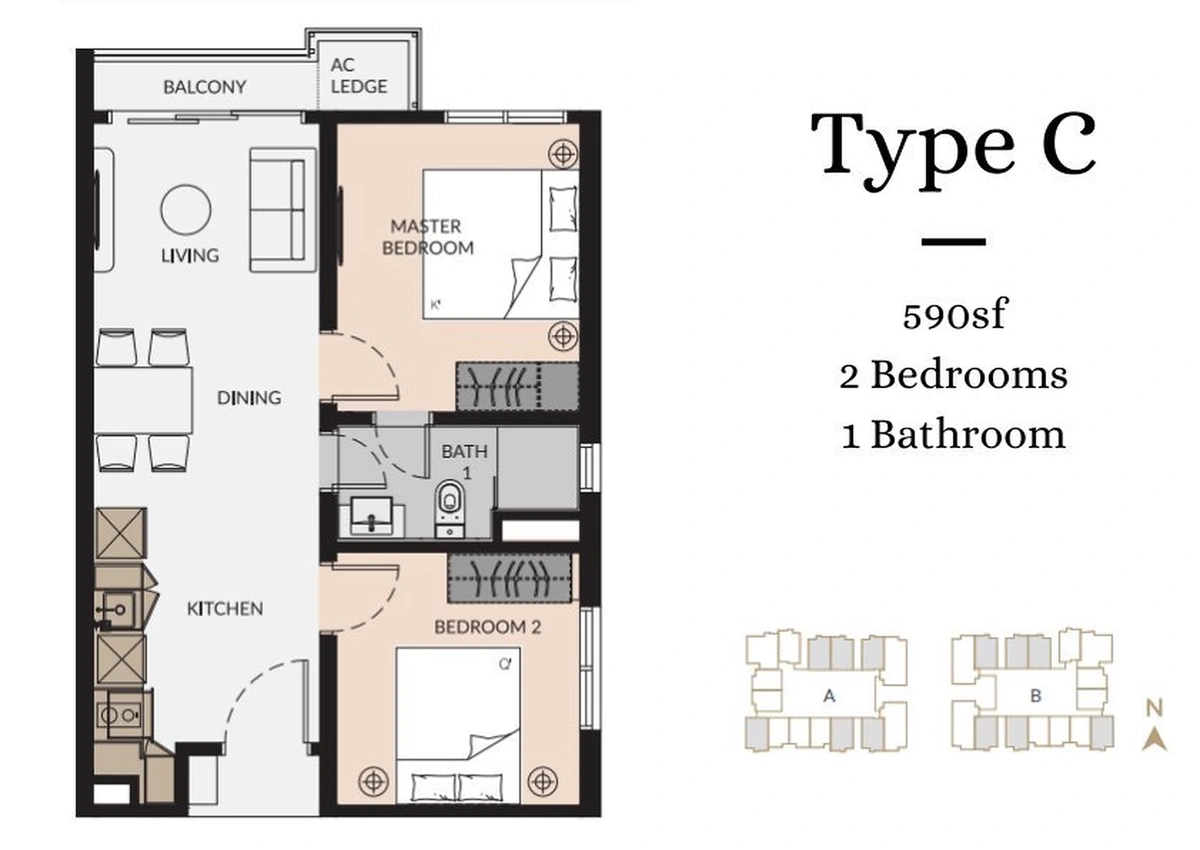 Laurel Residence (ローレル・レジデンス) TYPE C 間取り図 / Floor plan