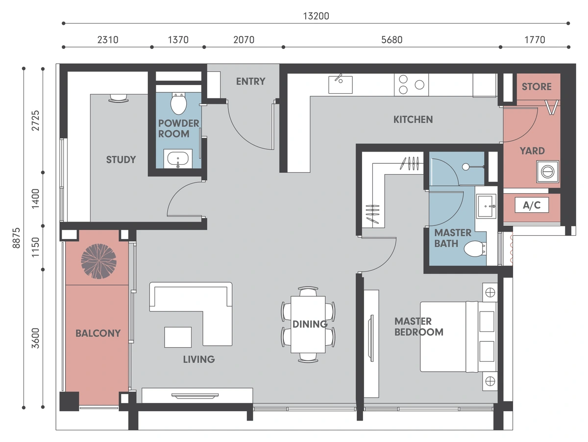 Park Regent @ Desa Parkcity（パークリージェント @ デサパークシティ） B2 間取り図 / Floor plan