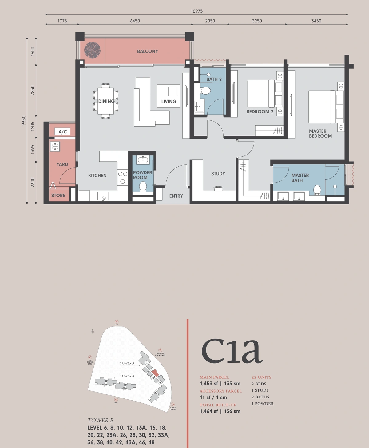 Park Regent @ Desa Parkcity（パークリージェント @ デサパークシティ） C1a 間取り図 / Floor plan
