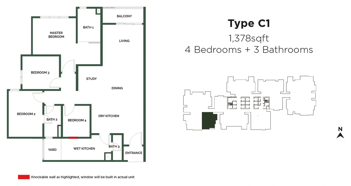 The Goodwood Residence (ザ・グッドウッド・レジデンス) TYPE C1 間取り図 / Floor plan