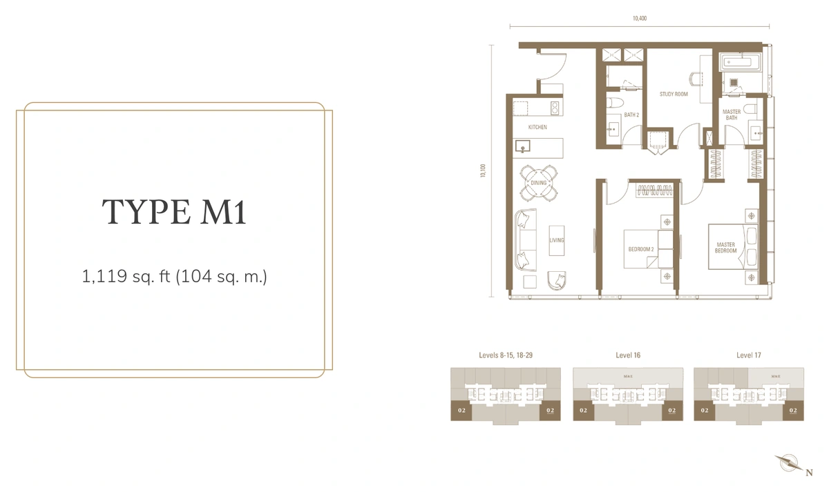 【2029年完成予定】PAVILION DAMANSARA HEIGHTS Royal Suites (パビリオンダマンサラハイツ ロイヤル・スイート) M1 間取り図 / Floor plan