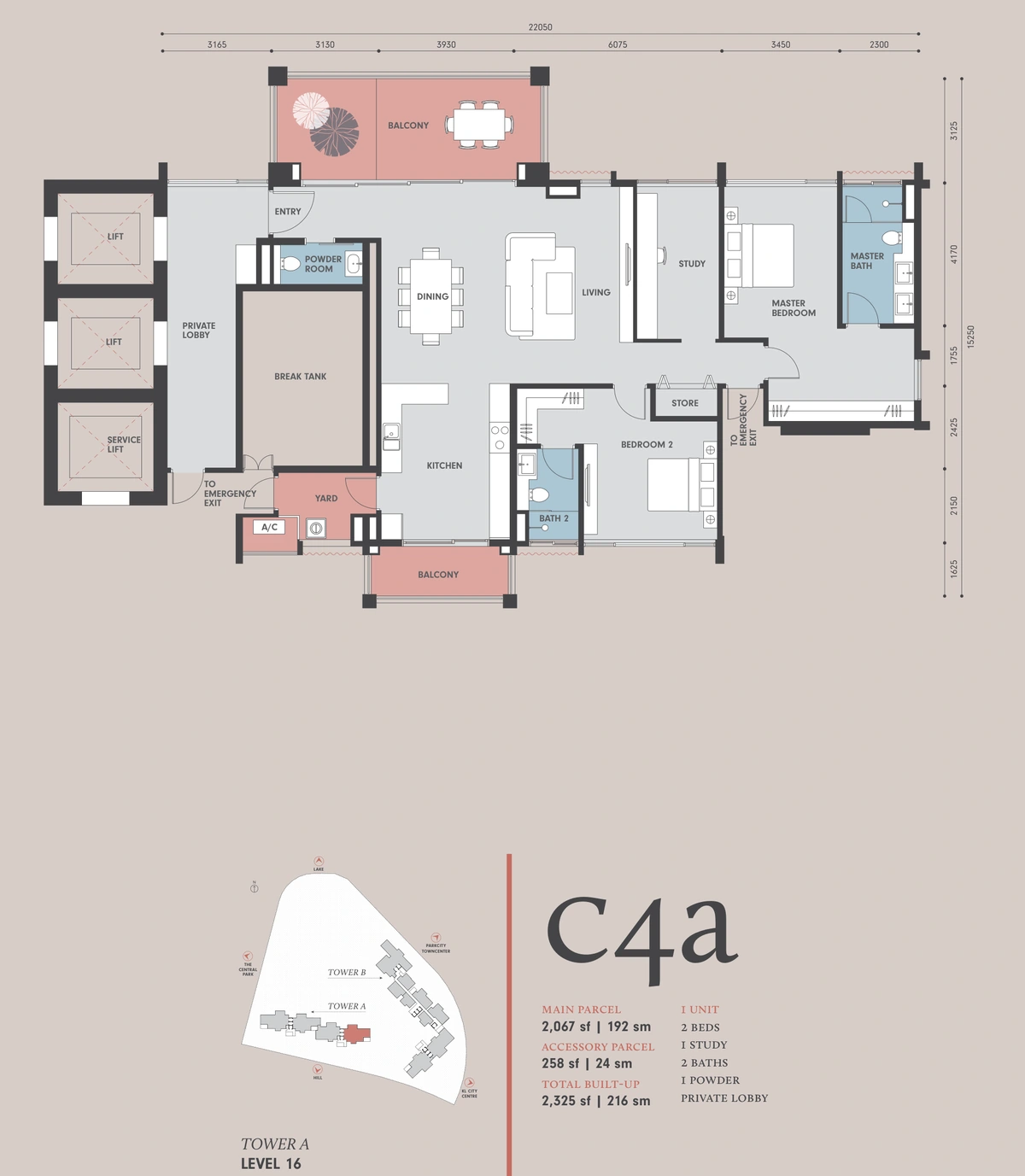 Park Regent @ Desa Parkcity（パークリージェント @ デサパークシティ） C4a 間取り図 / Floor plan