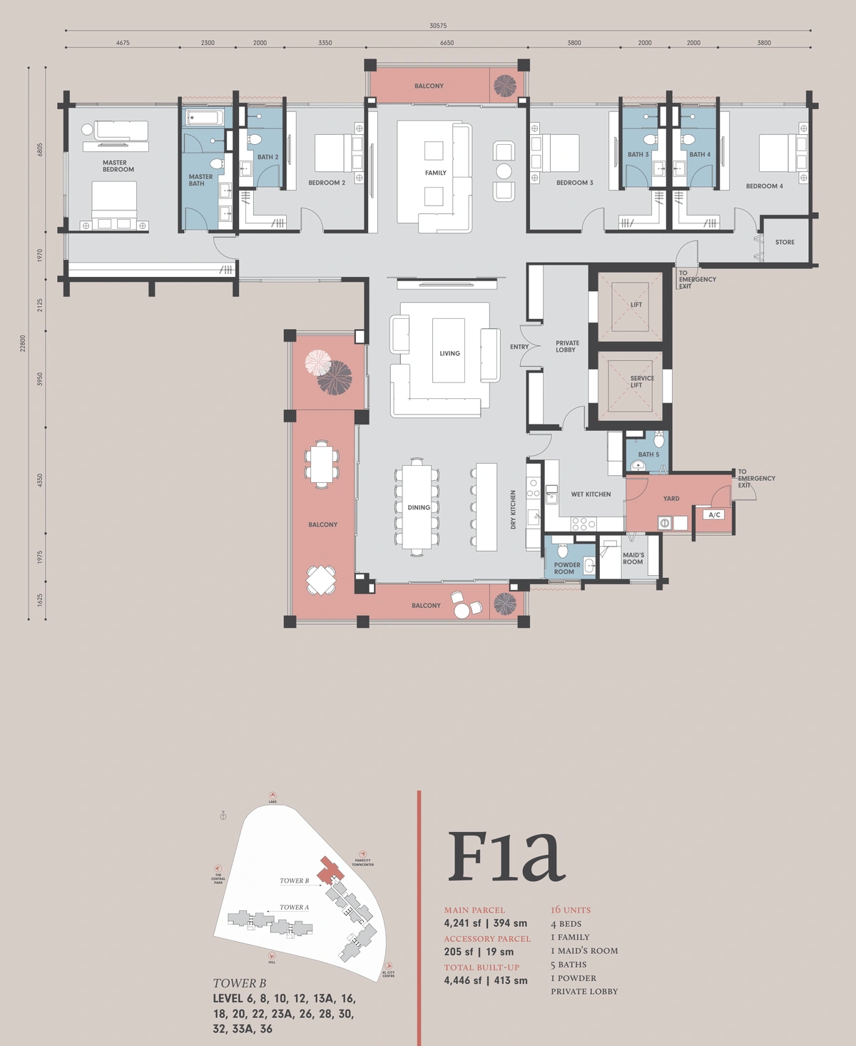 Park Regent @ Desa Parkcity（パークリージェント @ デサパークシティ） F1a 間取り図 / Floor plan
