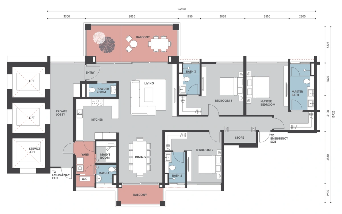 Park Regent @ Desa Parkcity（パークリージェント @ デサパークシティ） D1 間取り図 / Floor plan