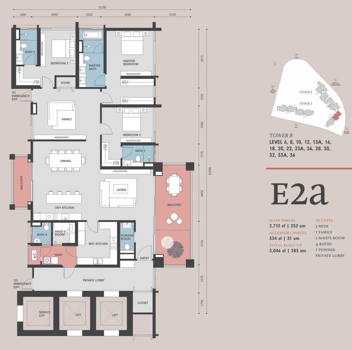 Park Regent @ Desa Parkcity（パークリージェント @ デサパークシティ） E2a 間取り図 / Floor plan