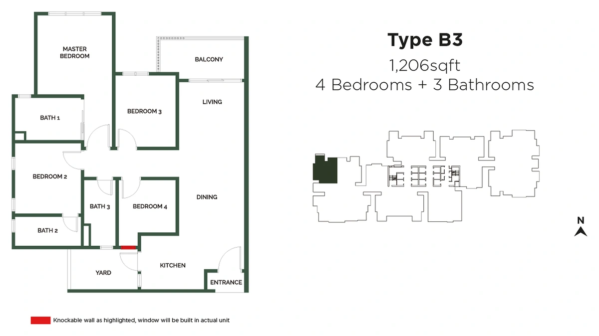 The Goodwood Residence (ザ・グッドウッド・レジデンス) TYPE B3 間取り図 / Floor plan
