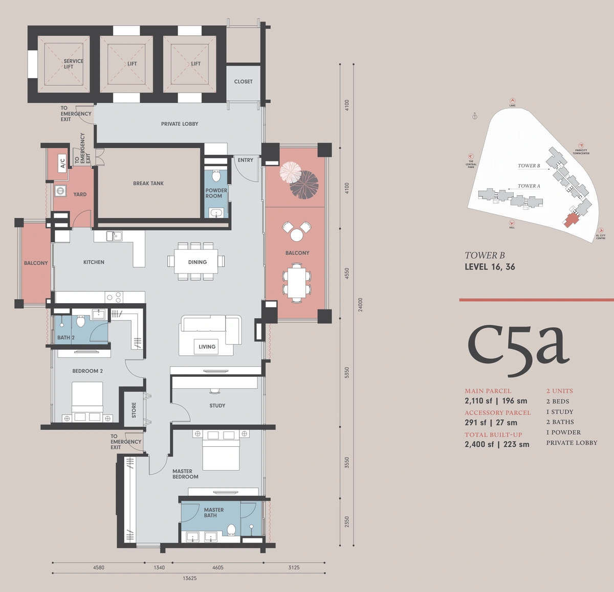 Park Regent @ Desa Parkcity（パークリージェント @ デサパークシティ） C5a 間取り図 / Floor plan