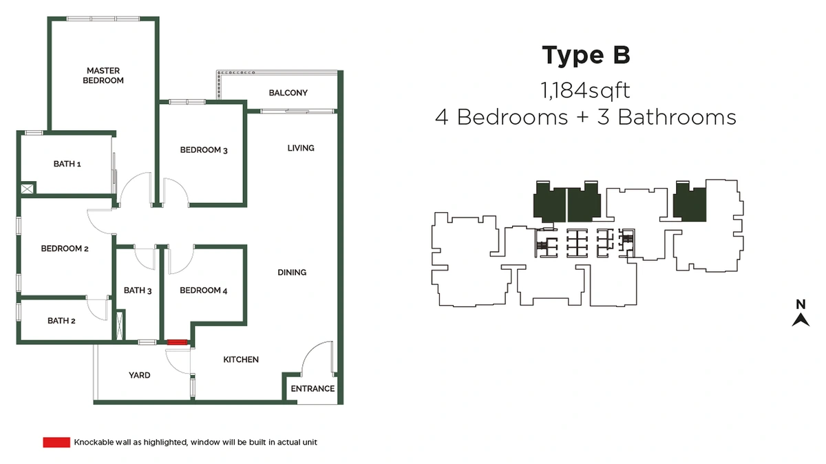 The Goodwood Residence (ザ・グッドウッド・レジデンス) TYPE B 間取り図 / Floor plan