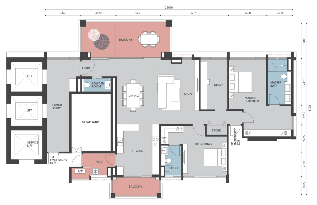 Park Regent @ Desa Parkcity（パークリージェント @ デサパークシティ） C4 間取り図 / Floor plan
