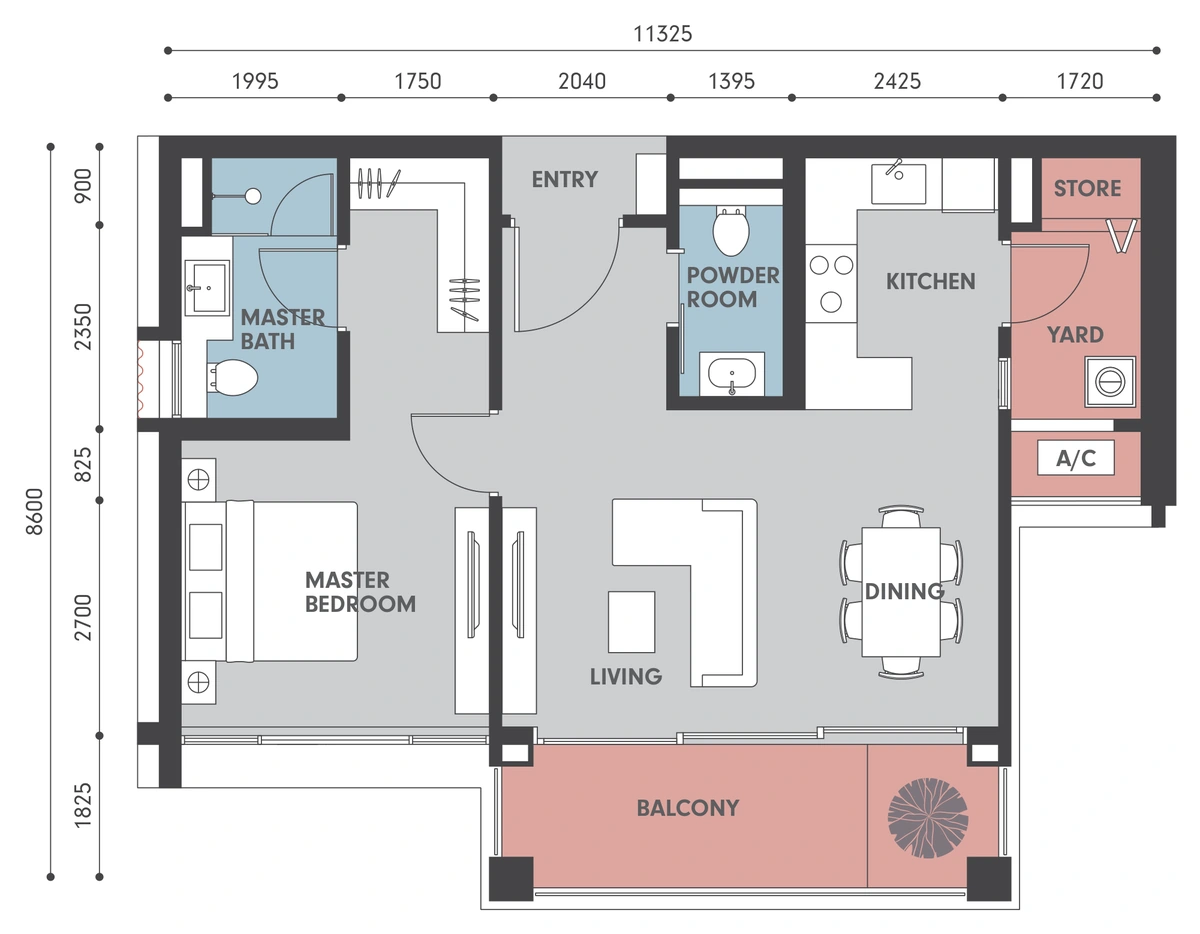 Park Regent @ Desa Parkcity（パークリージェント @ デサパークシティ） A2 間取り図 / Floor plan