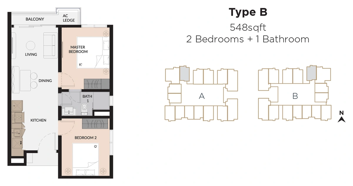 Laurel Residence (ローレル・レジデンス) TYPE B 間取り図 / Floor plan