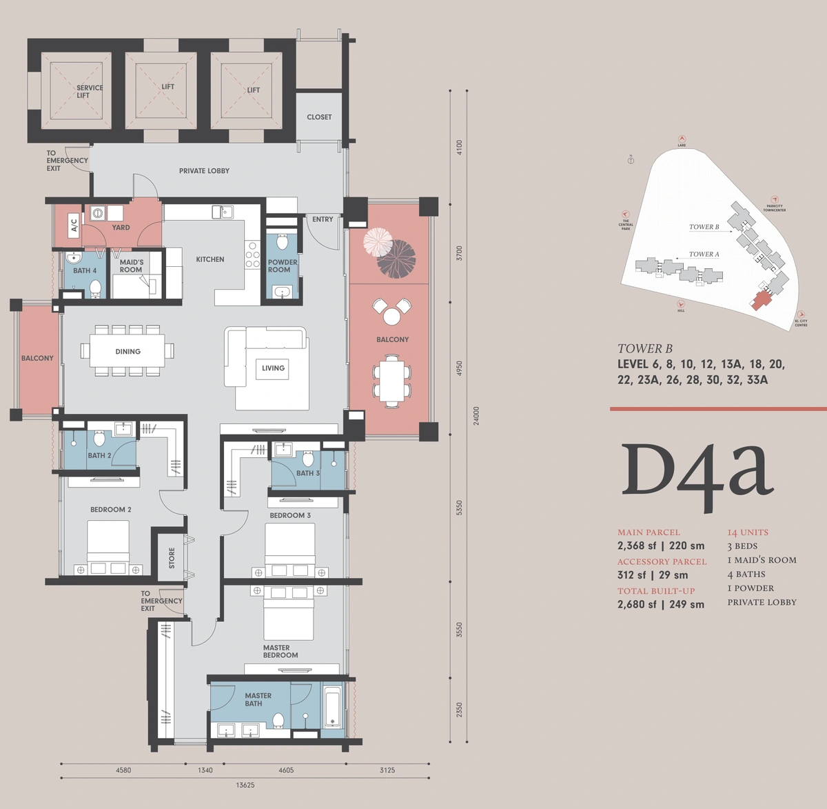 Park Regent @ Desa Parkcity（パークリージェント @ デサパークシティ） D4a 間取り図 / Floor plan