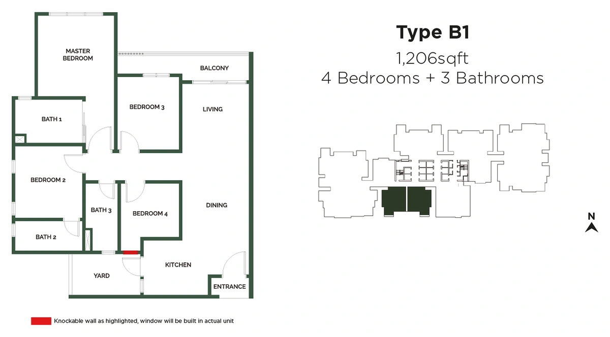 The Goodwood Residence (ザ・グッドウッド・レジデンス) TYPE B1 間取り図 / Floor plan