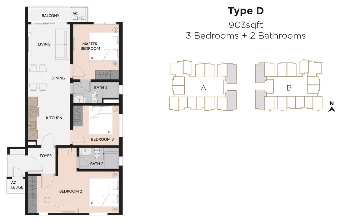 Laurel Residence (ローレル・レジデンス) TYPE D 間取り図 / Floor plan
