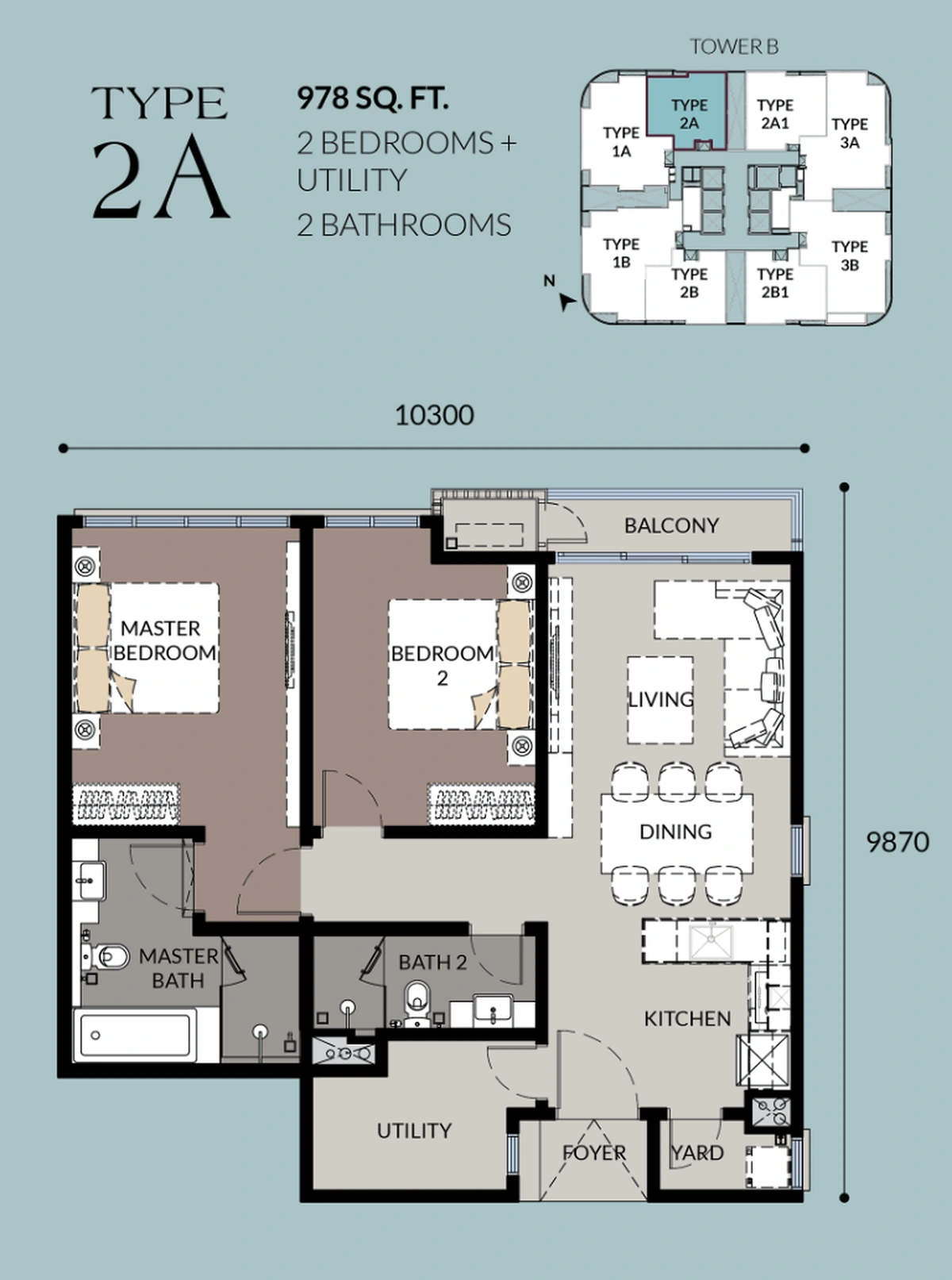 【2028年完成予定】Talisa II @ Bangsar Hill Park (タリサ ツー @バンサーヒルパーク) TYPE 2A 間取り図 / Floor plan