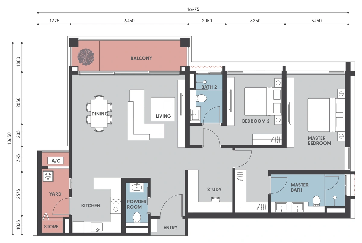Park Regent @ Desa Parkcity（パークリージェント @ デサパークシティ） C2 間取り図 / Floor plan