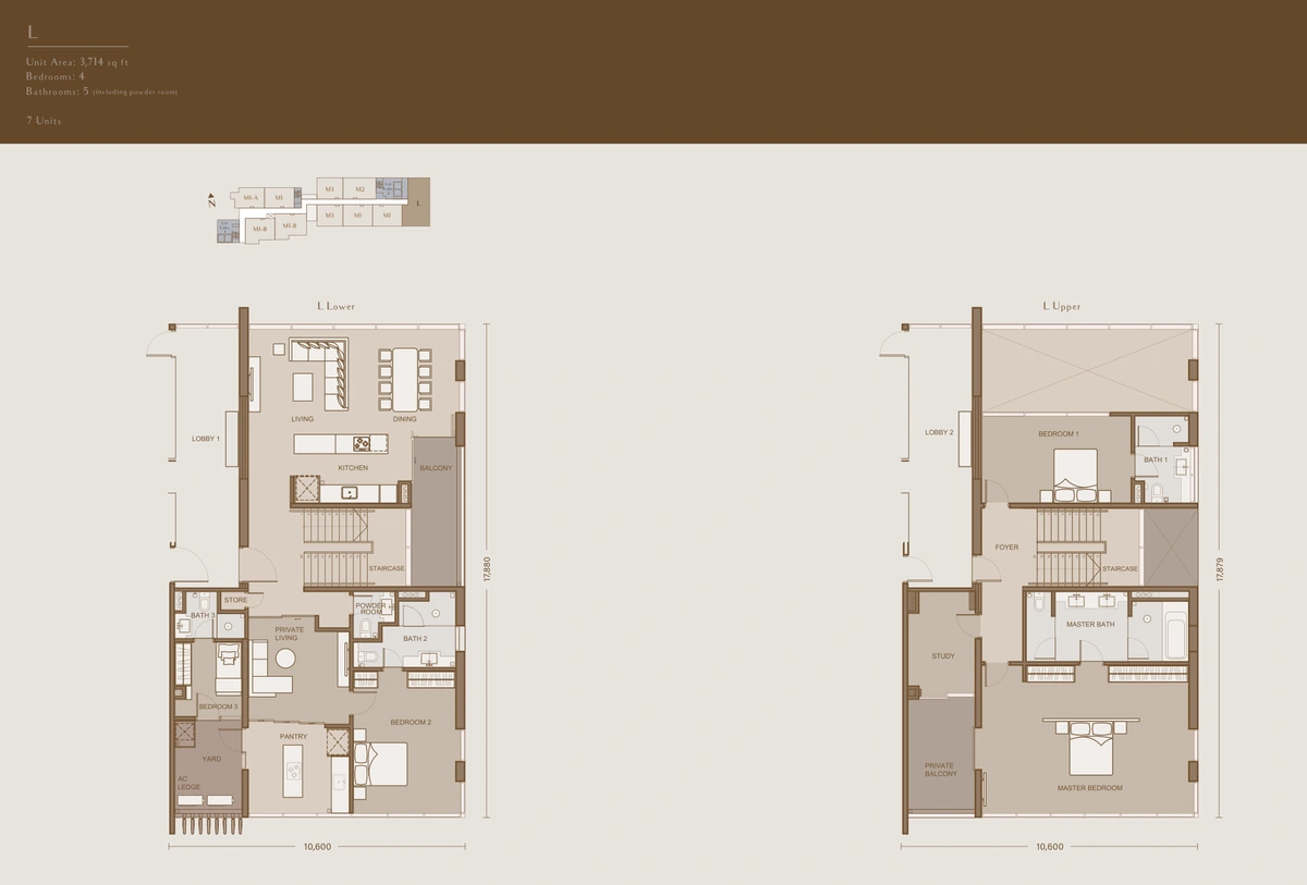 【2027年完成予定】One Eleven Menerung (ワン イレブン メネルン) TYPE L 間取り図 / Floor plan