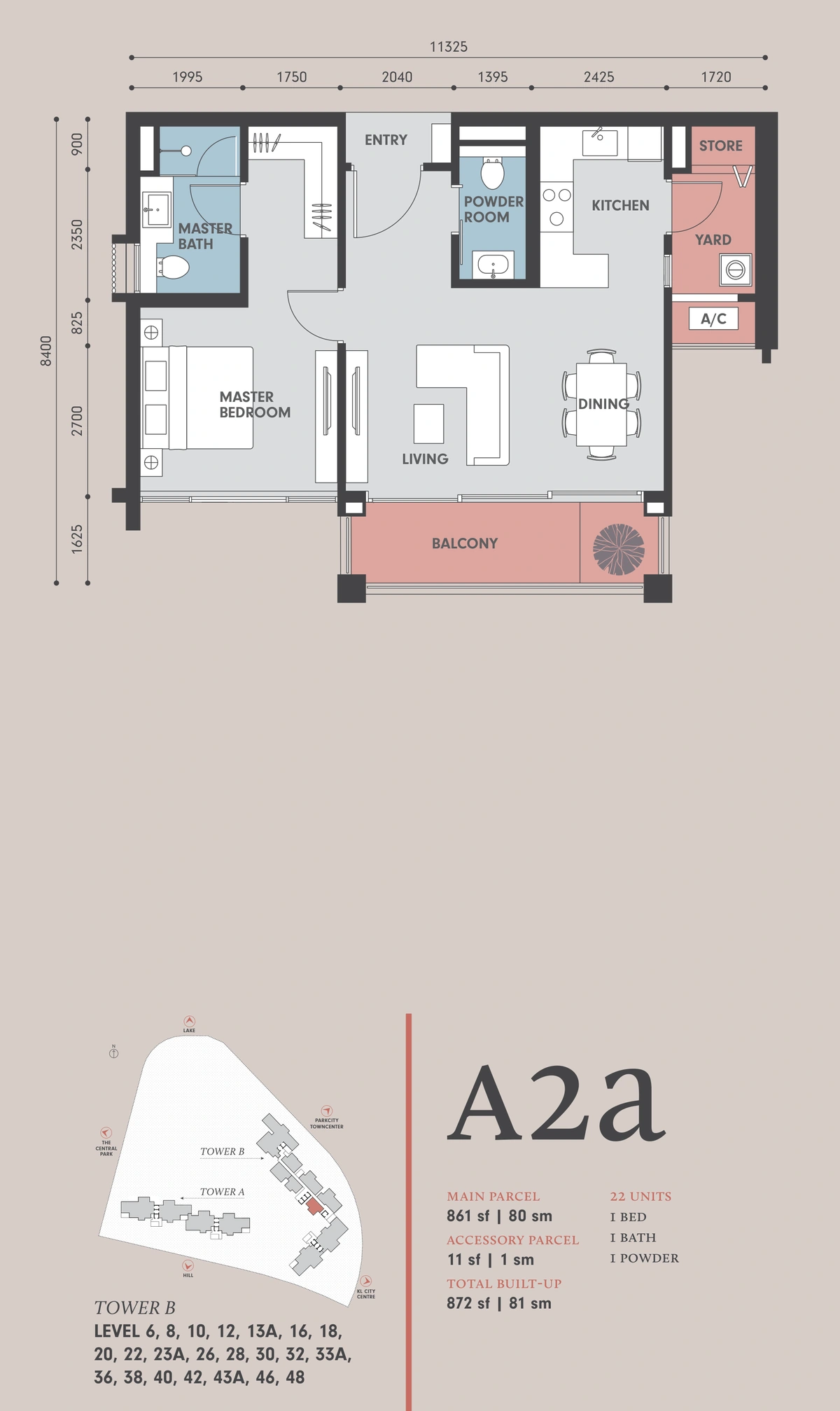 Park Regent @ Desa Parkcity（パークリージェント @ デサパークシティ） A2a 間取り図 / Floor plan