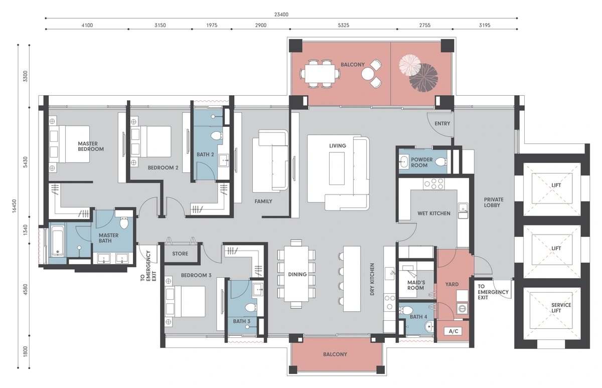 Park Regent @ Desa Parkcity（パークリージェント @ デサパークシティ） E1 間取り図 / Floor plan