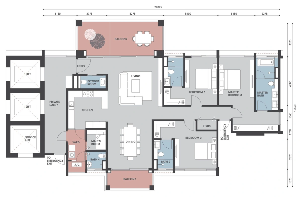 Park Regent @ Desa Parkcity（パークリージェント @ デサパークシティ） D3 間取り図 / Floor plan