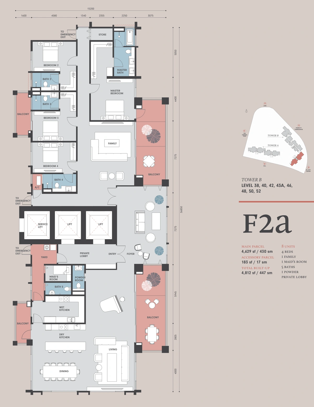 Park Regent @ Desa Parkcity（パークリージェント @ デサパークシティ） F2a 間取り図 / Floor plan