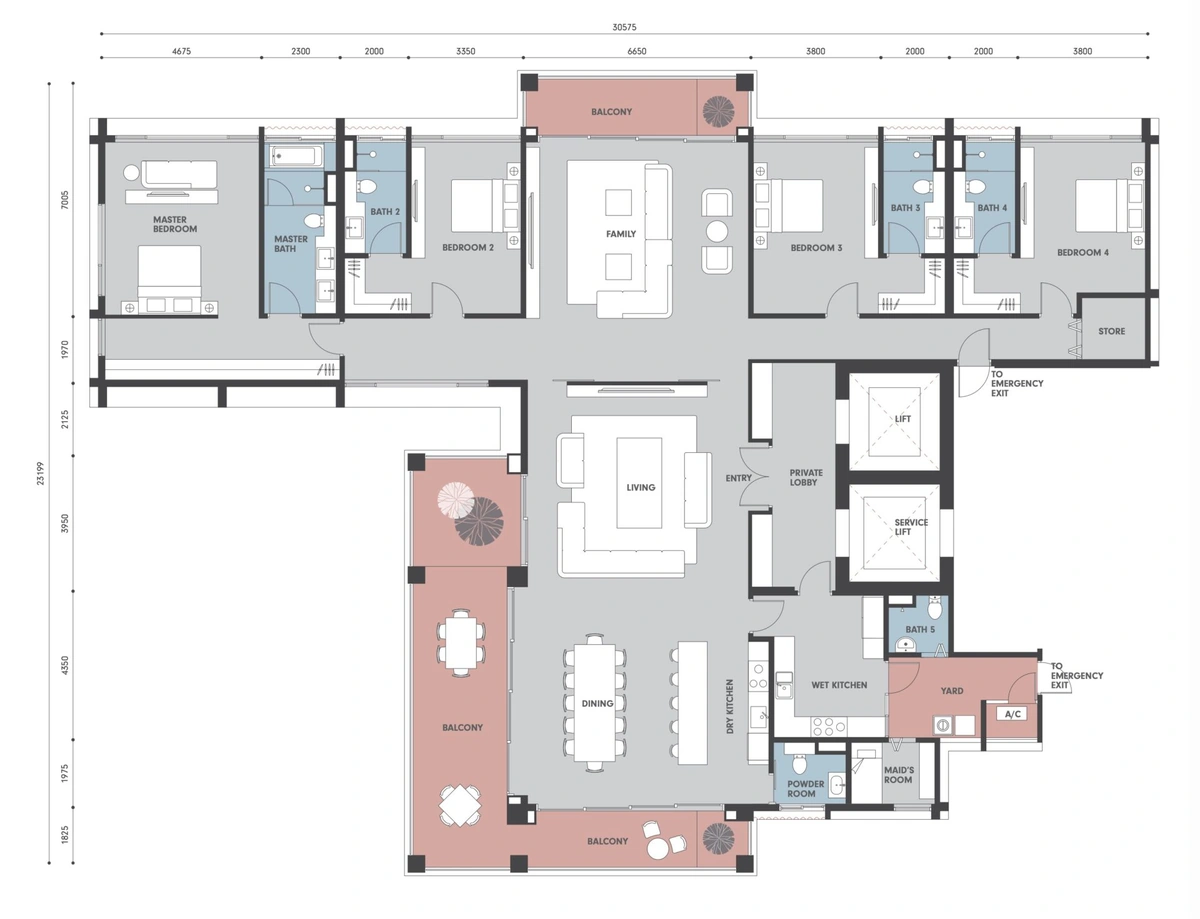 Park Regent @ Desa Parkcity（パークリージェント @ デサパークシティ） E2 / F1 間取り図 / Floor plan