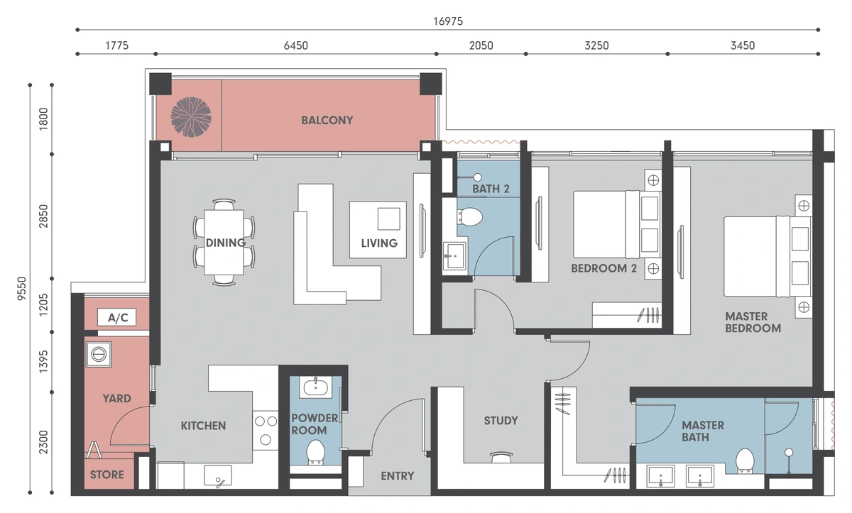 Park Regent @ Desa Parkcity（パークリージェント @ デサパークシティ） C1 間取り図 / Floor plan