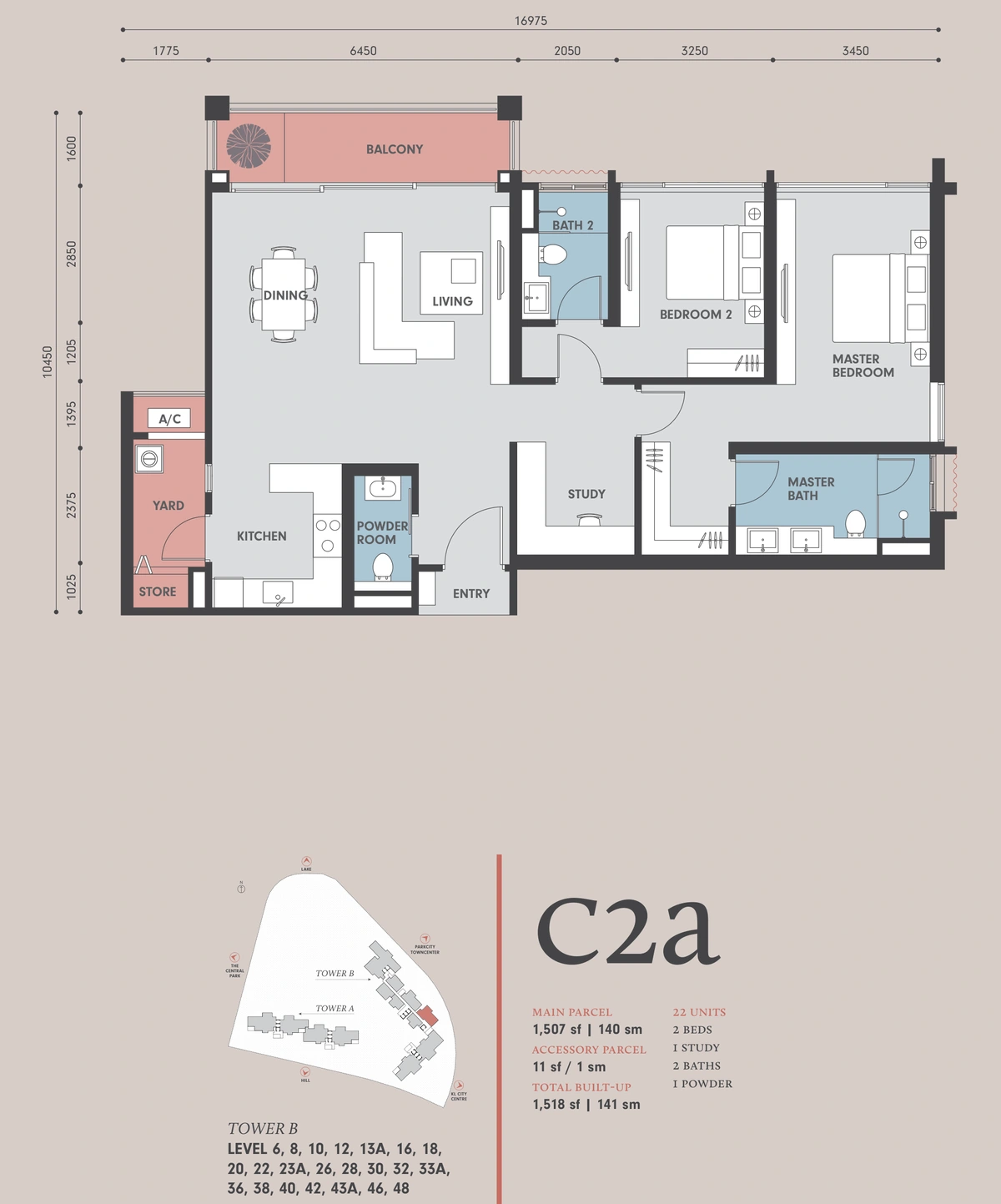 Park Regent @ Desa Parkcity（パークリージェント @ デサパークシティ） C2a 間取り図 / Floor plan