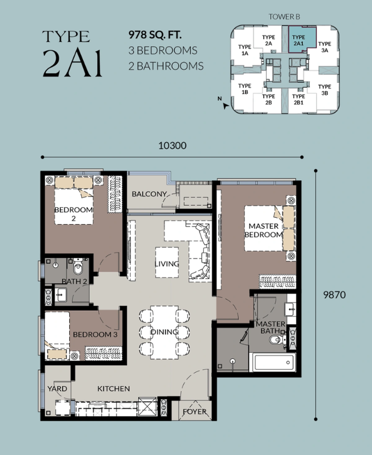 【2028年完成予定】Talisa II @ Bangsar Hill Park (タリサ ツー @バンサーヒルパーク) TYPE 2A1 間取り図 / Floor plan